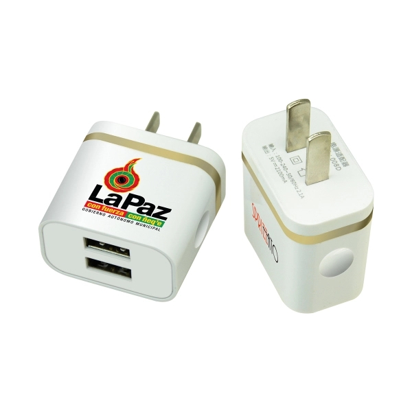 Zebra USB Wall Charger - Gold - Image 1