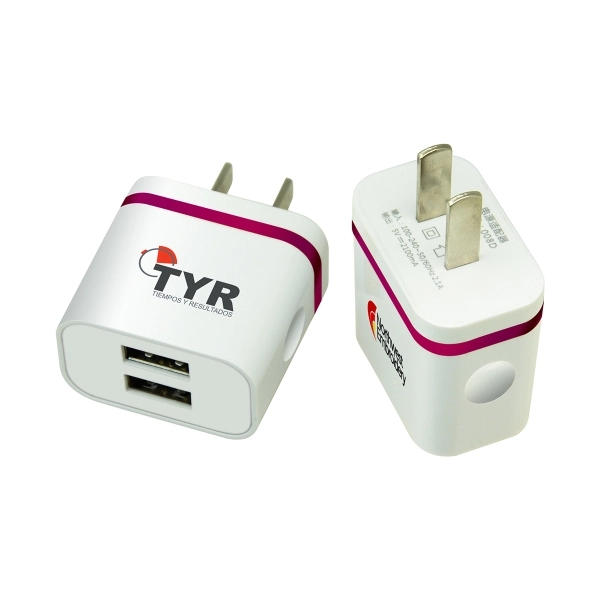 Zebra USB Wall Charger - Rose Red - Image 1