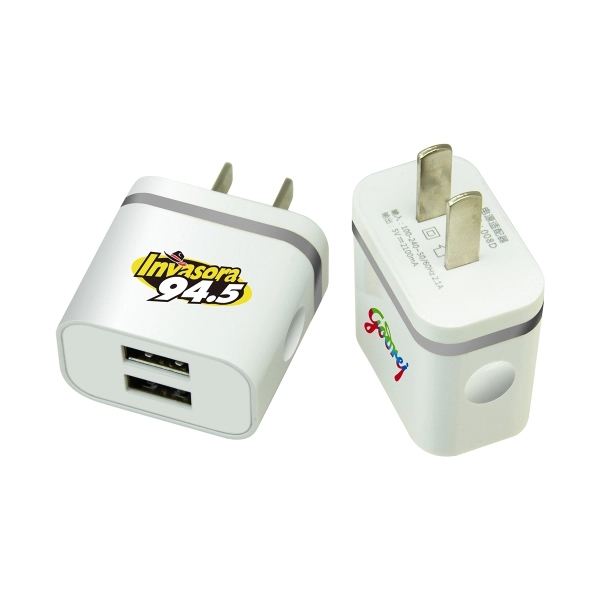Zebra USB Wall Charger - Silver - Image 1
