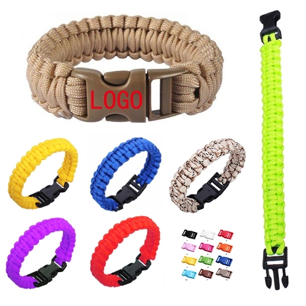 Polyester Survival Bracelet With Plastic Buckle - Image 1