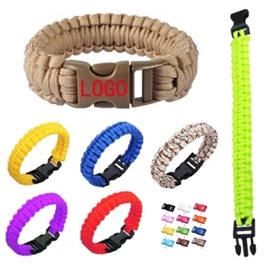 Polyester Survival Bracelet With Plastic Buckle