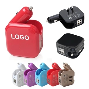 2-in-1 Auto & Wall USB Adapter Charger