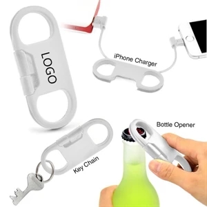 Bottle Opener Charging Cable Keychain