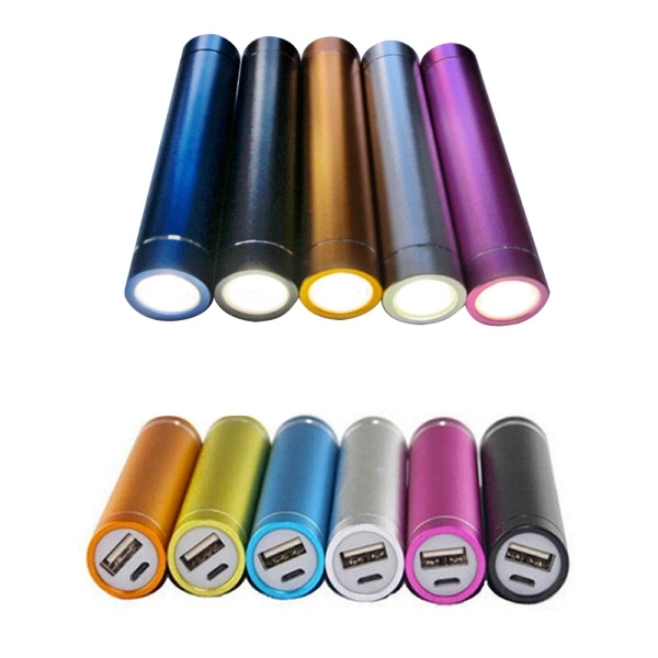 Portable Cylinder Power Bank With Flashlight