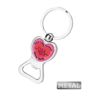 Heart Bottle Opener Keychain-Full Color