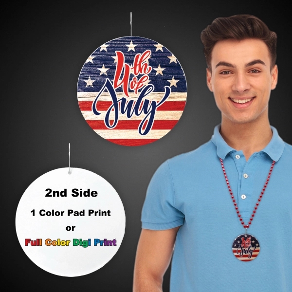 4th of July Flag Plastic Medallions - 2 1/2"