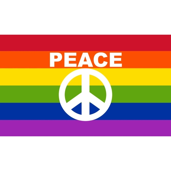 Peace with sign Stick Flag