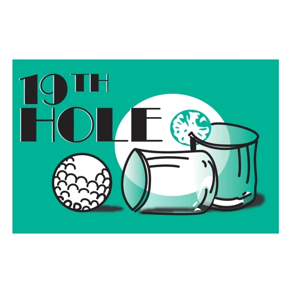 Tube 19th Hole Golf Flag 12" x 18"