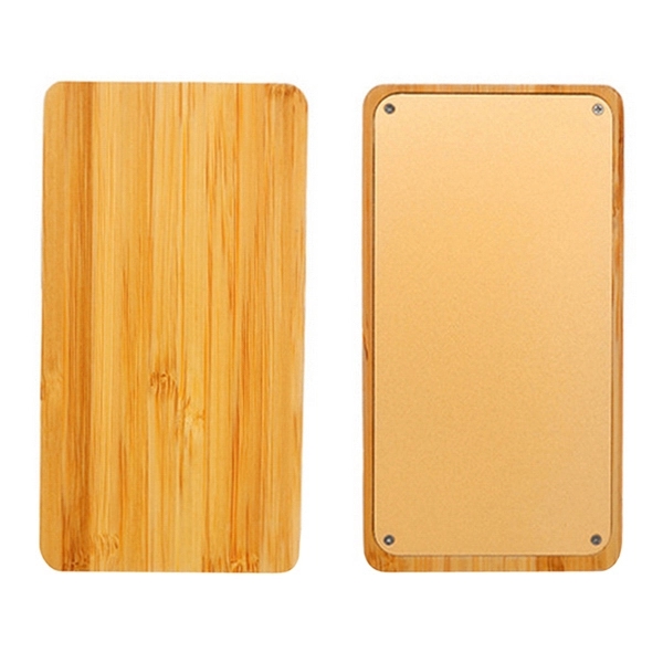 Rechargeable 8000mAh Power Bank with Solid Wood Block Casing - Image 7