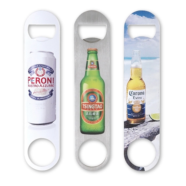Paddle Style 4 Color Process Bottle Opener - Image 1