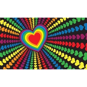 Rainbow Hearts Motorcycle Flag