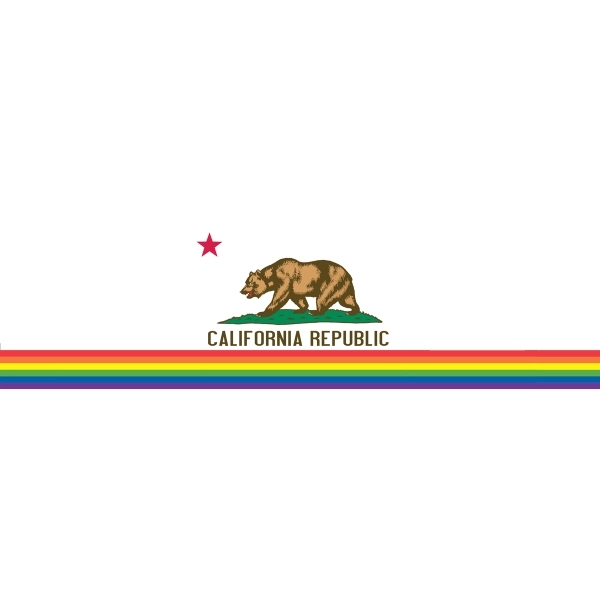 California Pride Window Decals 3" x 10"