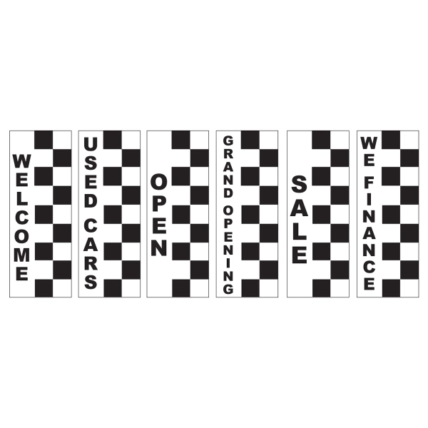 8' x 28" Checkered Message Flags