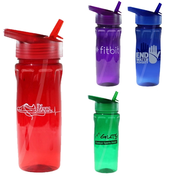 18 oz. Poly-Saver PET Bottle with Straw Cap - Image 1