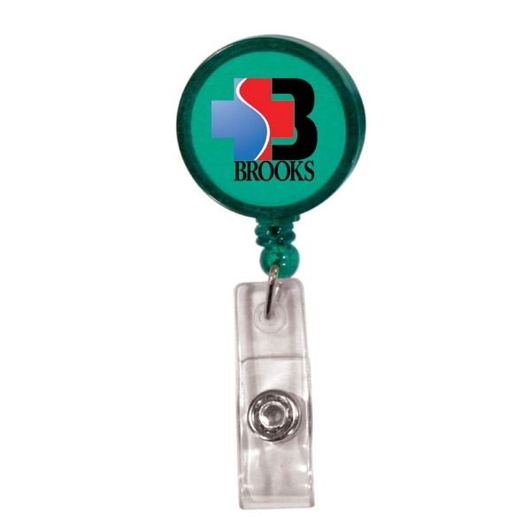 Round Retractable Badge Holder w/ Alligator Clip, Full Color - Image 6