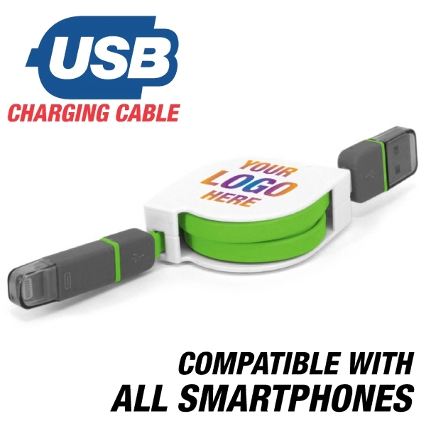 Ascot - Retractable flat universal USB charging cable. - Image 17