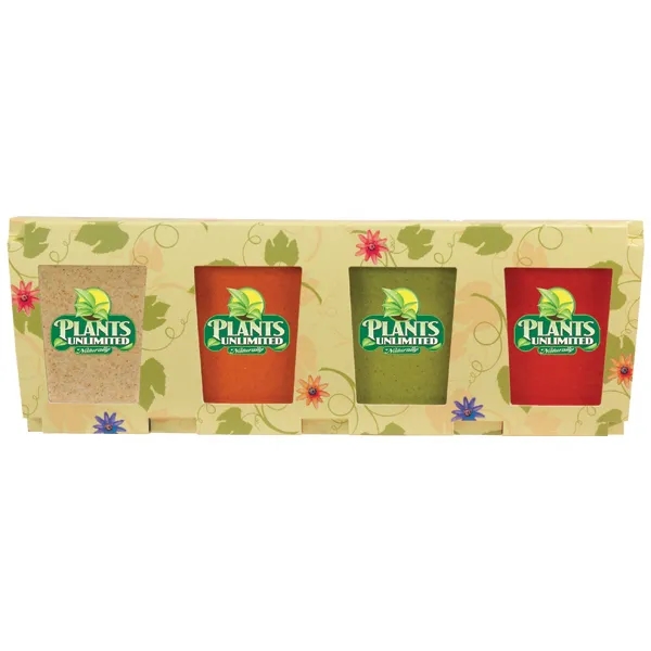 Promo Planter, 4-Pack Planter Set, Full Color Digital - Image 1