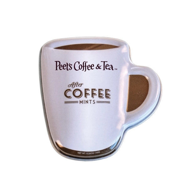 Coffee Mug Tin Filled with Mints - Image 1