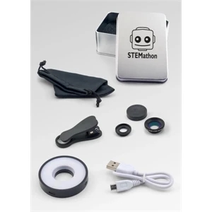2-in-1 Phone Camera Lens Kit with Clip-On LED Selfie Light