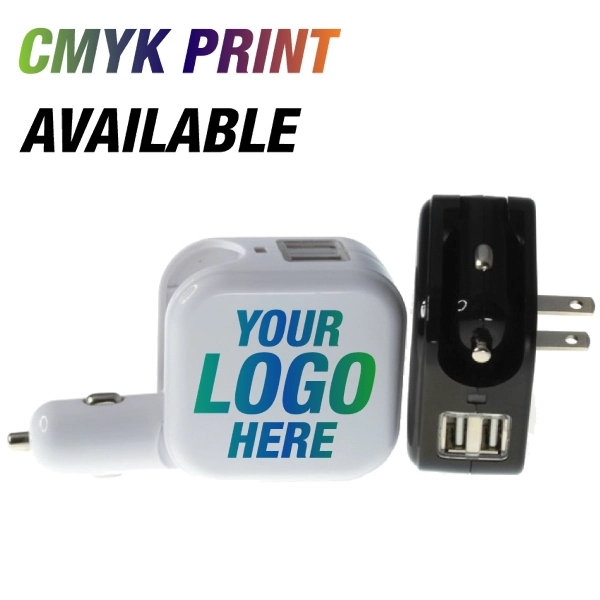 Hilltop - USB Type A charger with AC and car lighter plugs. - Image 1