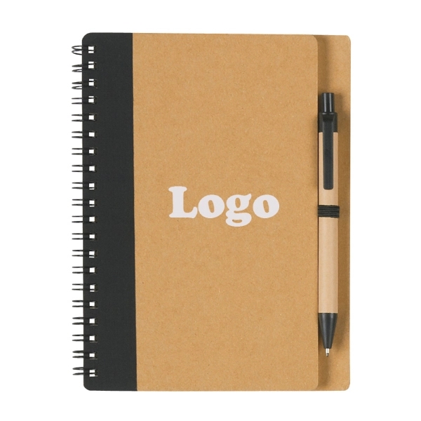 Paper Spiral Notebook With Pen - Image 2
