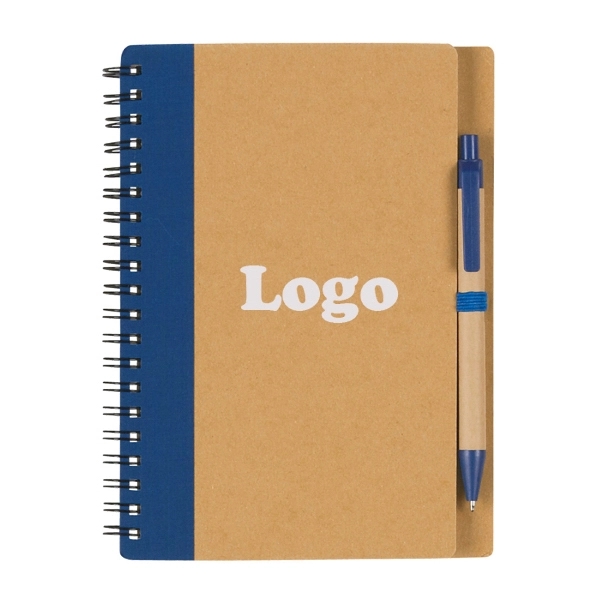 Paper Spiral Notebook With Pen - Image 3