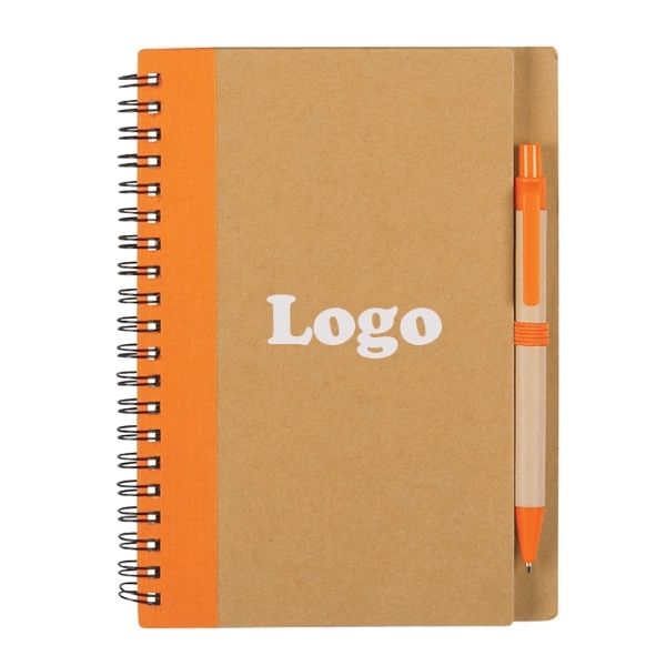 Paper Spiral Notebook With Pen - Image 4