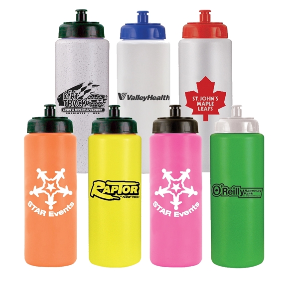 32 oz. Sports Bottle with Push 'n Pull Cap - Image 1