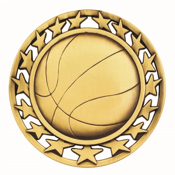 2 1/2" Basketball Star Medallion