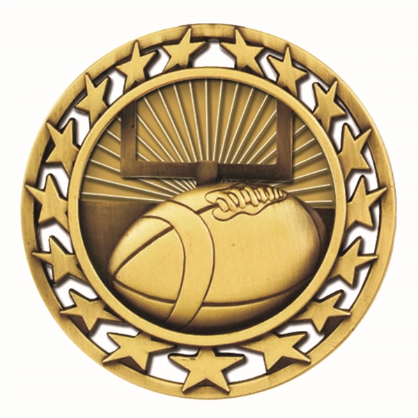 2 1/2" Football Star Medallion