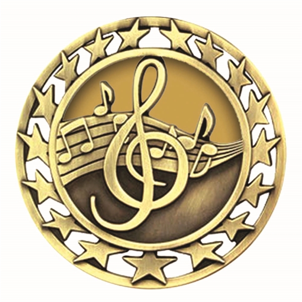 2 1/2" Music Star Medallion