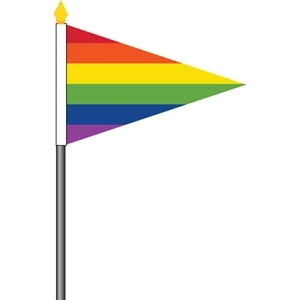 Rainbow Pennant Stick Flag