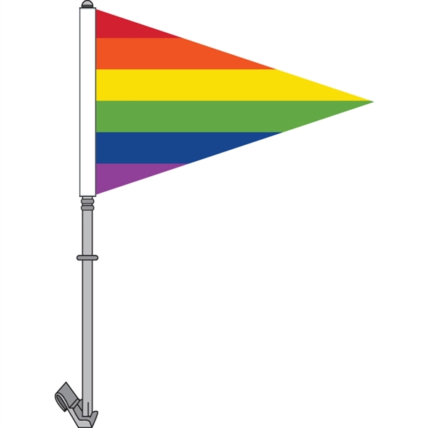 Rainbow Pennant Premium Car Flag