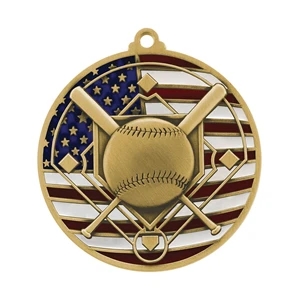 2 3/4" Baseball Patriotic Medallion