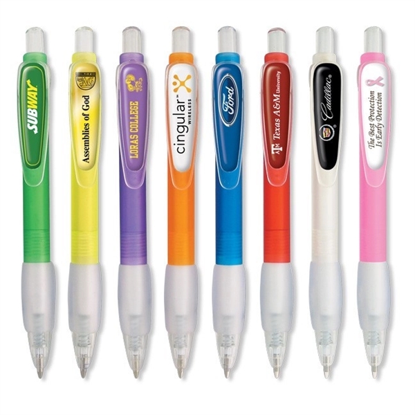 Union Printed, Frosted "Cool" Clicker Pen - Full Color - Image 2