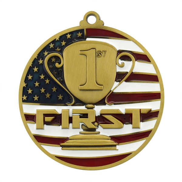 2 3/4" 1st Place Patriotic Medallion