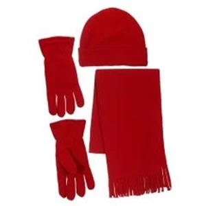 Winter Fleece Scarf Hat Gloves
