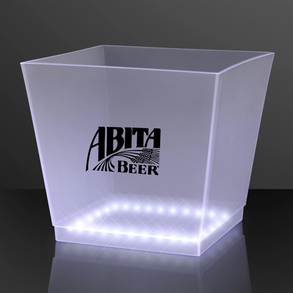 White LED Bottle Service Ice Bucket - Image 1