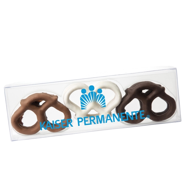 3 Ring Pretzel Acetate with Chocolate Trio of Pretzels - Image 1