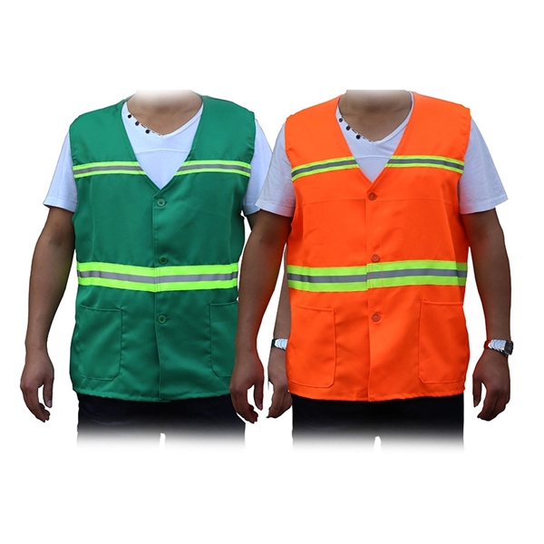 Reflective Safety Vest with Two Pockets