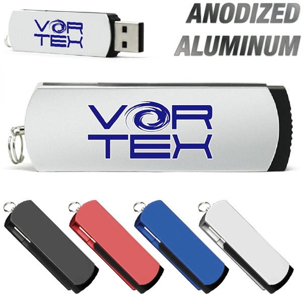 Teton - Aluminum and plastic swivel style USB flash drive. - Image 1