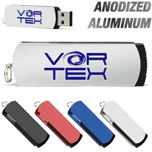 Teton - Aluminum and plastic swivel style USB flash drive.