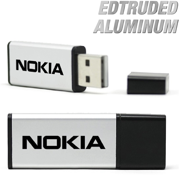 Sumter - Extruded aluminum USB flash drive with plastic cap. - Image 1