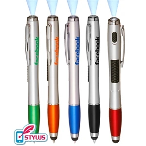 Union Printed, Promotional "3-in1" LED Flashlight Stylus Pen