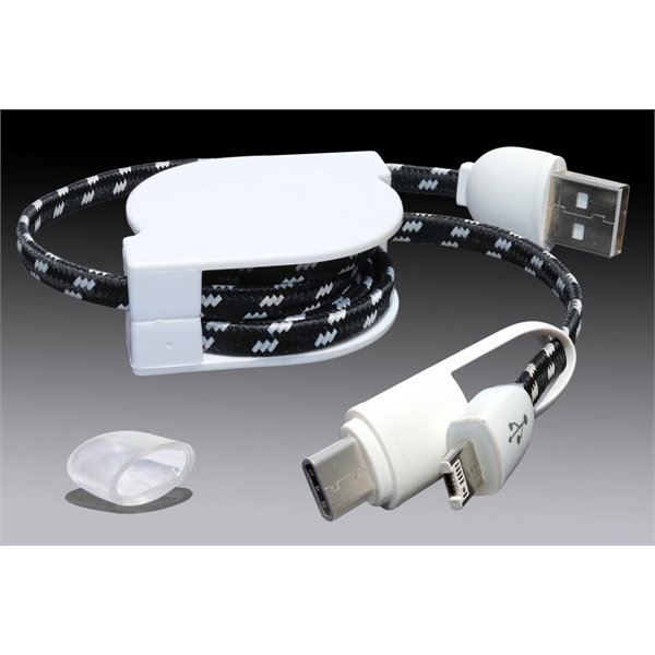 Retract-it Type C LED Lighted 3-in-1 USB Charging Cable - Image 6