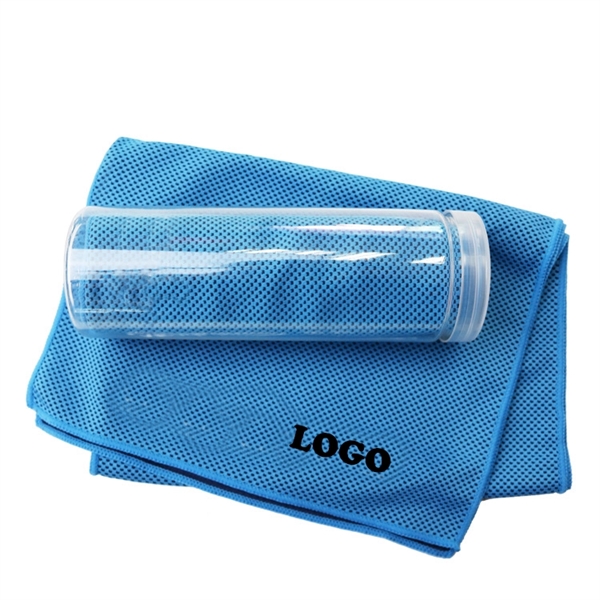 Cooling Towel in Water Bottle - Image 1