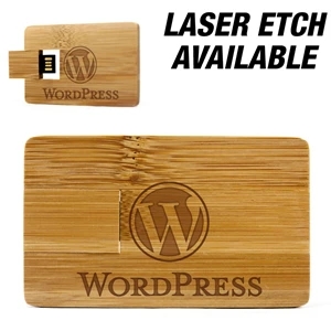 Wooden Card USB - Natural wood flat card UDP flash drive.