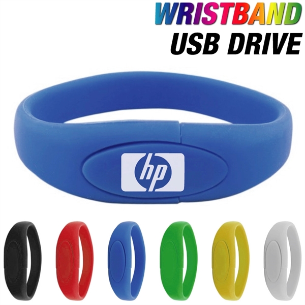 Wristband USB Drive - PVC bracelet style USB flash drive. - Image 1
