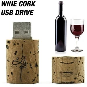 Cork USB - Natural cork stopper shaped USB flash drive.