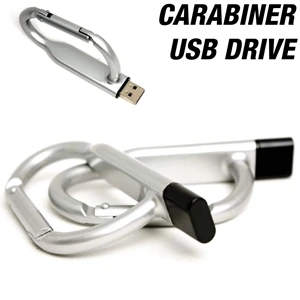 Carabiner USB - Aluminum carabiner shaped USB flash drive.